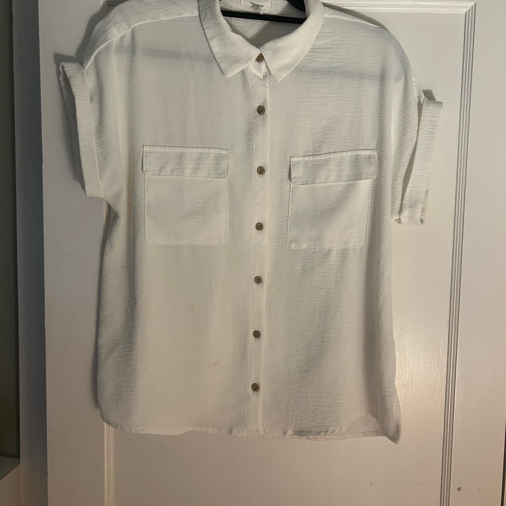 Maurices White Button Down Shirt